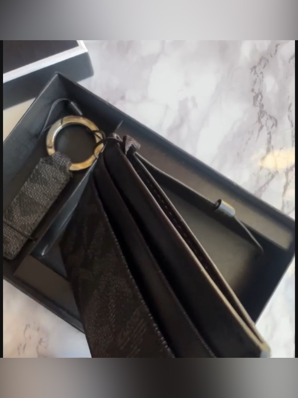 NIB Michael Kors Men's Set Card Case Slim Wallet Key Ring Keychain - Picture 5 of 6